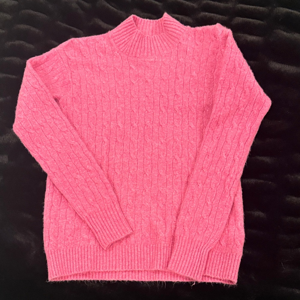J. Crew Pink Cable Knit Sweater